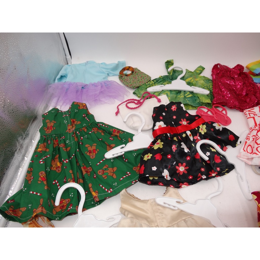Our Generation Doll Clothes Lot Dresses Shoes Hangers Christmas Hawaii 16 pcs - Picture 8 of 11